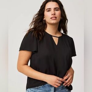 Torrid Harper black pull  on blouse flutter sleeve size 1X NWT
